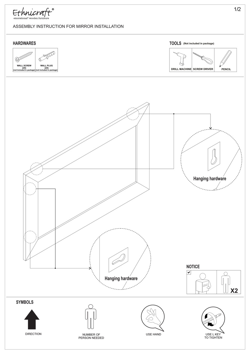 ETHNICRAFT LIGHT FRAME ASSEMBLY INSTRUCTION Pdf Download ManualsLib