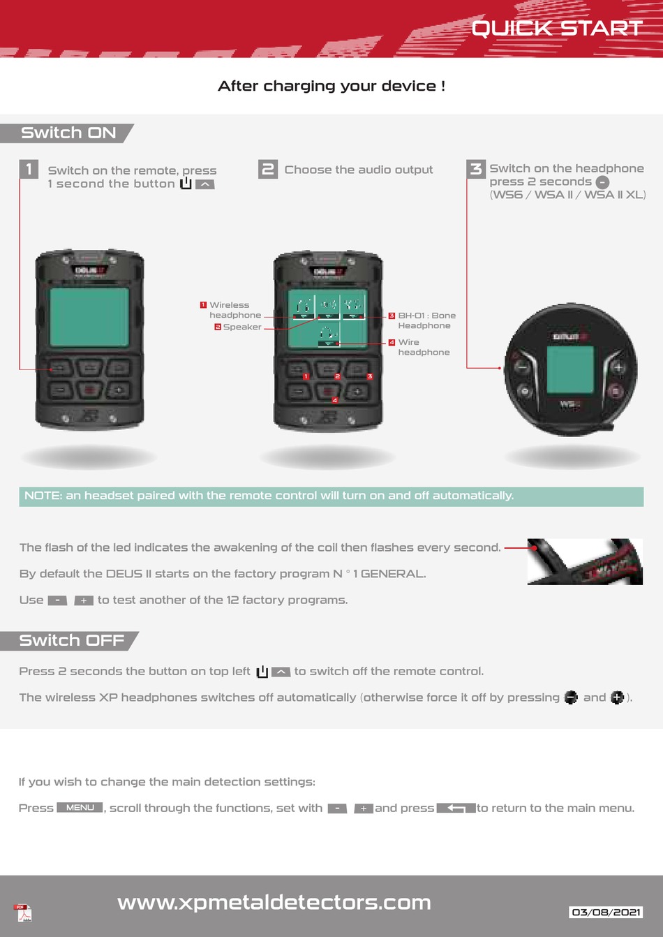 XP METAL DETECTORS DEUS II QUICK START MANUAL Pdf Download ManualsLib