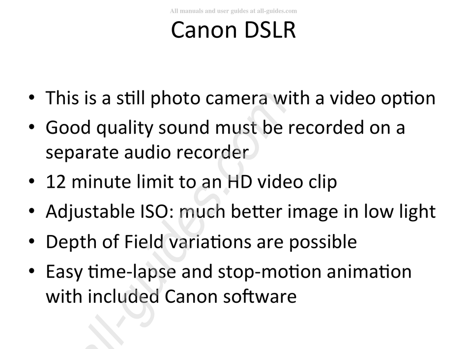 CANON EOS REBEL T3I MANUAL Pdf Download ManualsLib