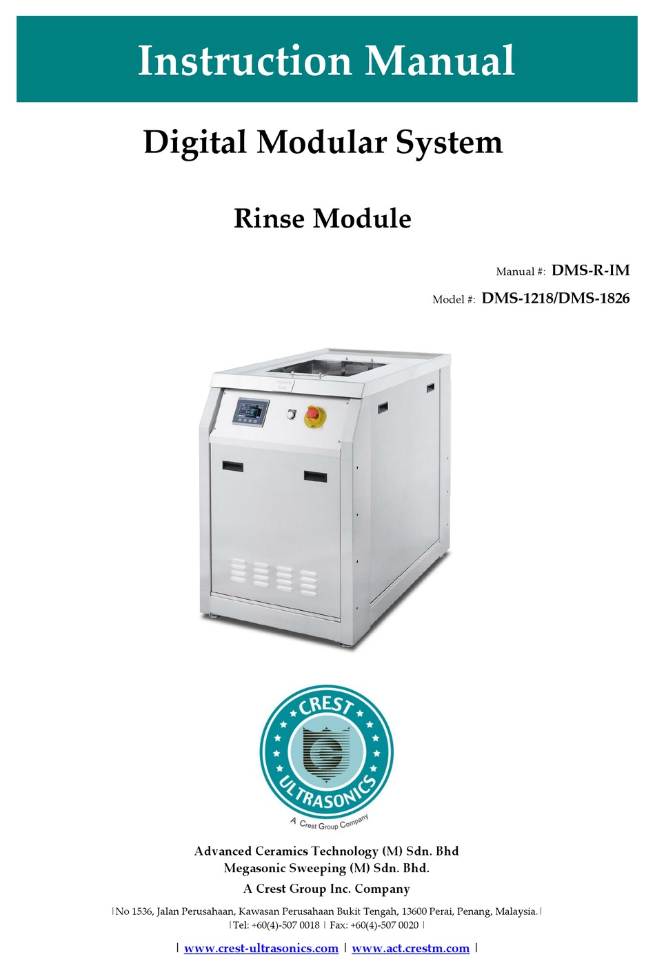 CREST ULTRASONICS DMS1218 INSTRUCTION MANUAL Pdf Download ManualsLib