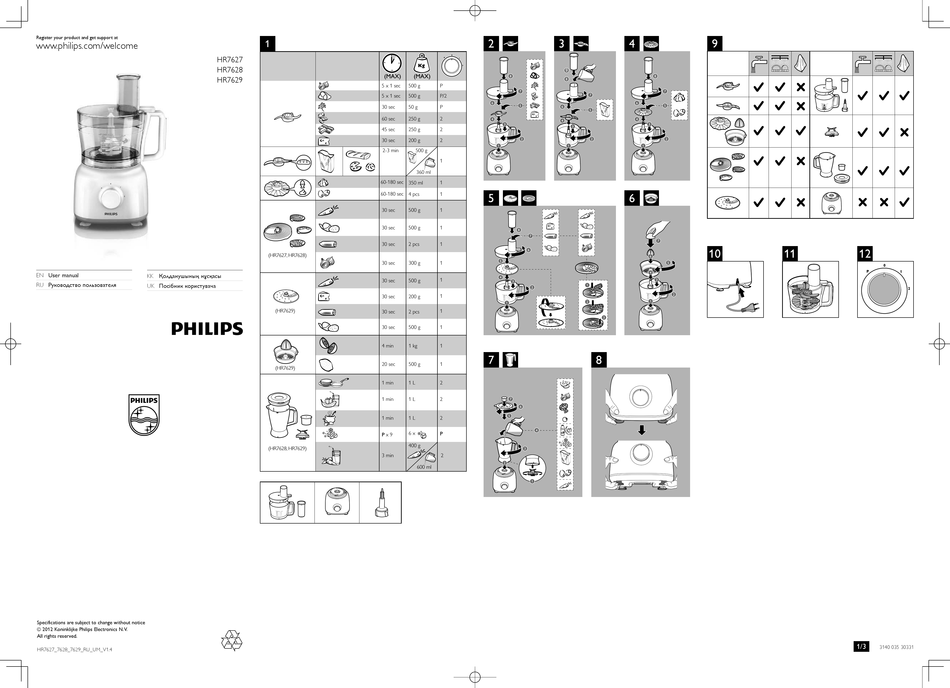 PHILIPS HR7627 USER MANUAL Pdf Download | ManualsLib