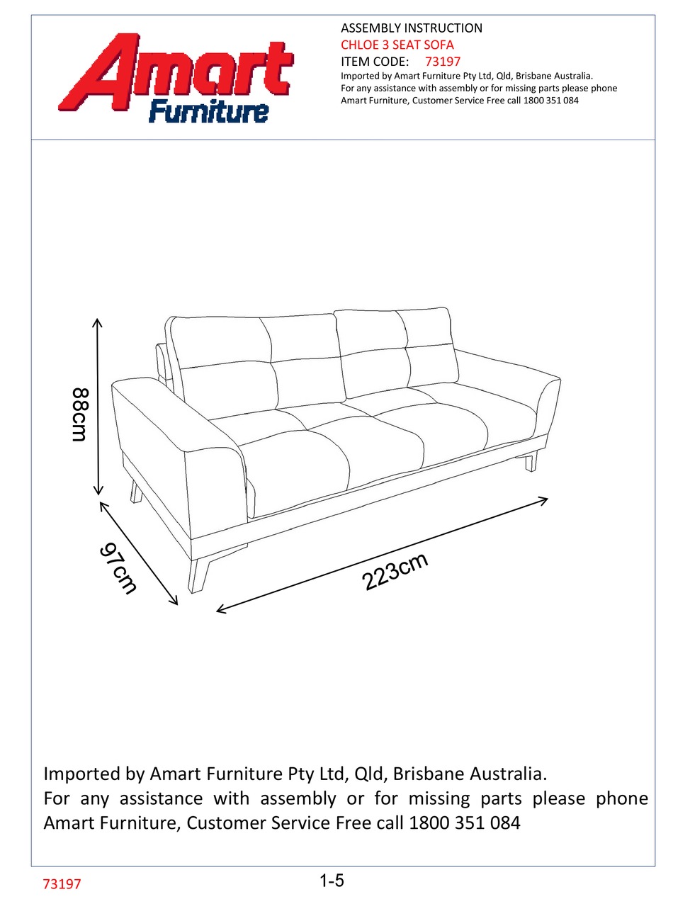 AMART FURNITURE CHLOE 73197 ASSEMBLY INSTRUCTION Pdf Download ManualsLib