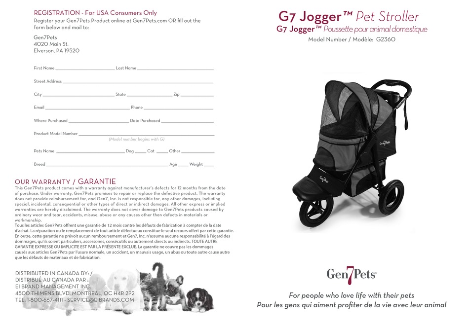 GEN7PETS G7 JOGGER QUICK START MANUAL Pdf Download ManualsLib