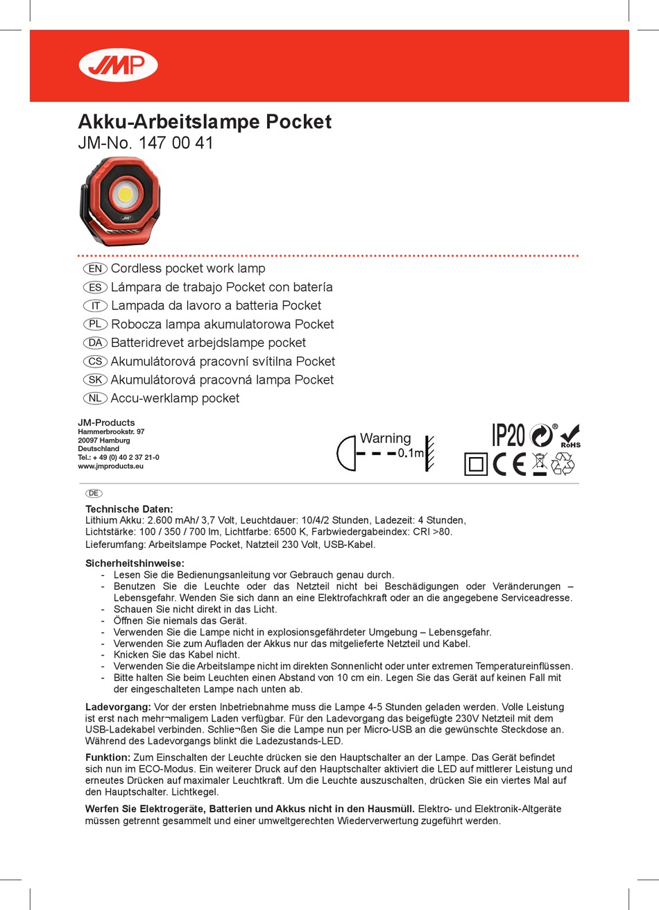 JMP 147 00 41 MANUAL Pdf Download ManualsLib