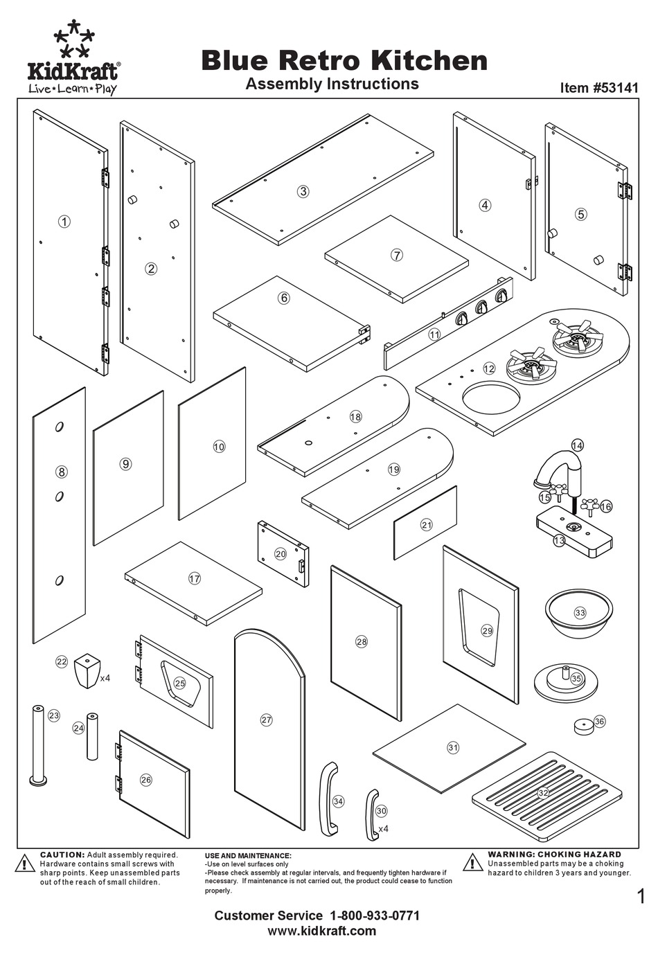 KIDKRAFT BLUE RETRO KITCHEN ASSEMBLY INSTRUCTIONS MANUAL Pdf Download