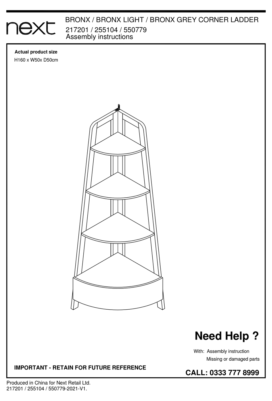 NEXT BRONX 217201 ASSEMBLY INSTRUCTIONS MANUAL Pdf Download ManualsLib