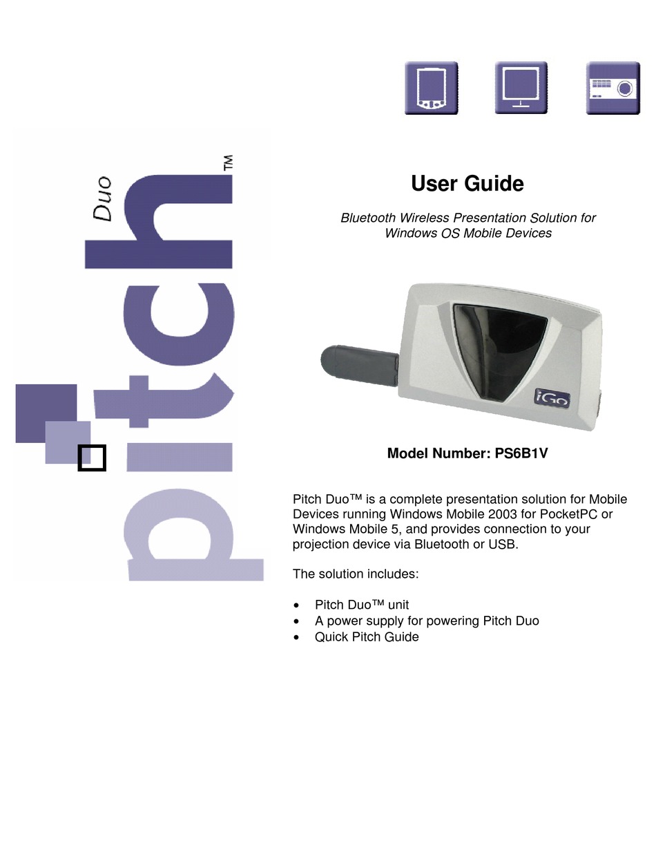 IGO PITCH DUO PS6B1V USER MANUAL Pdf Download ManualsLib