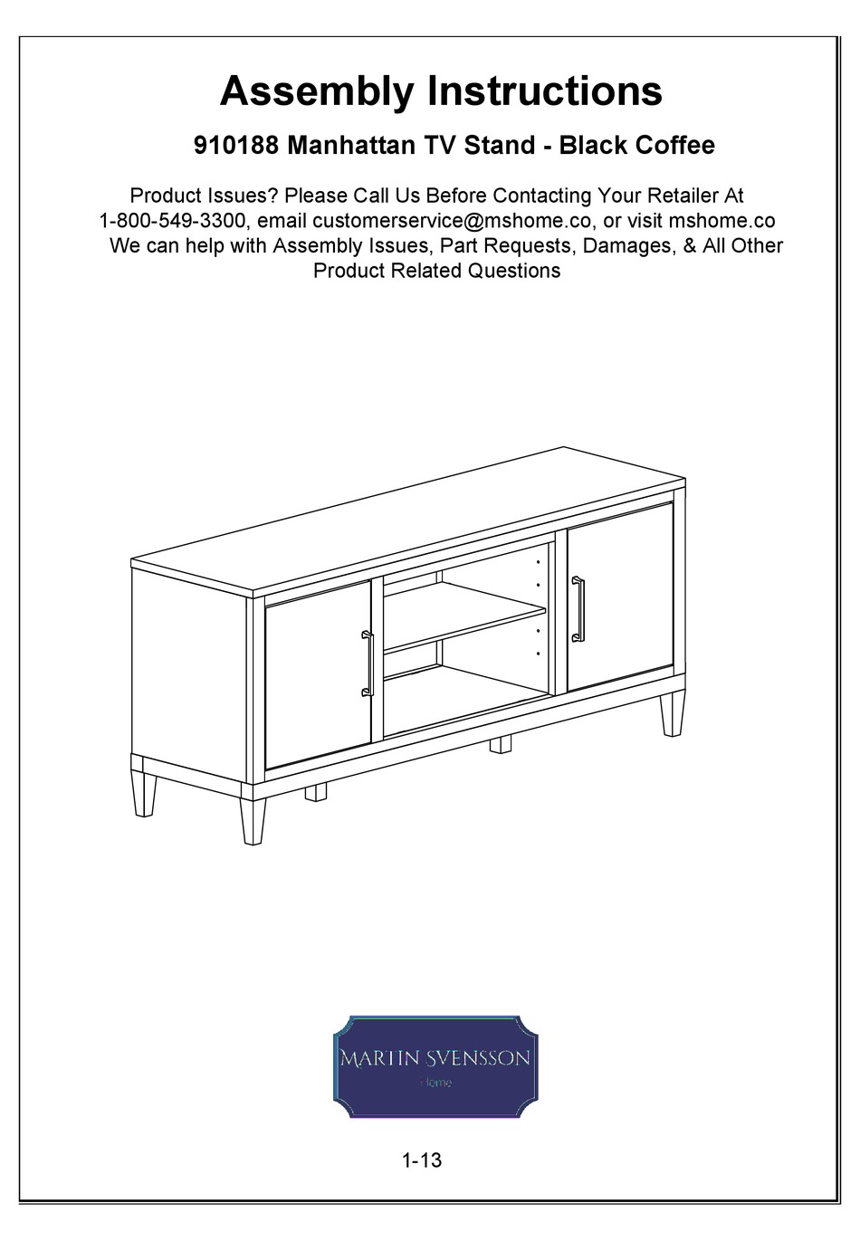 MARTIN SVENSSON 910188 ASSEMBLY INSTRUCTIONS MANUAL Pdf Download ...