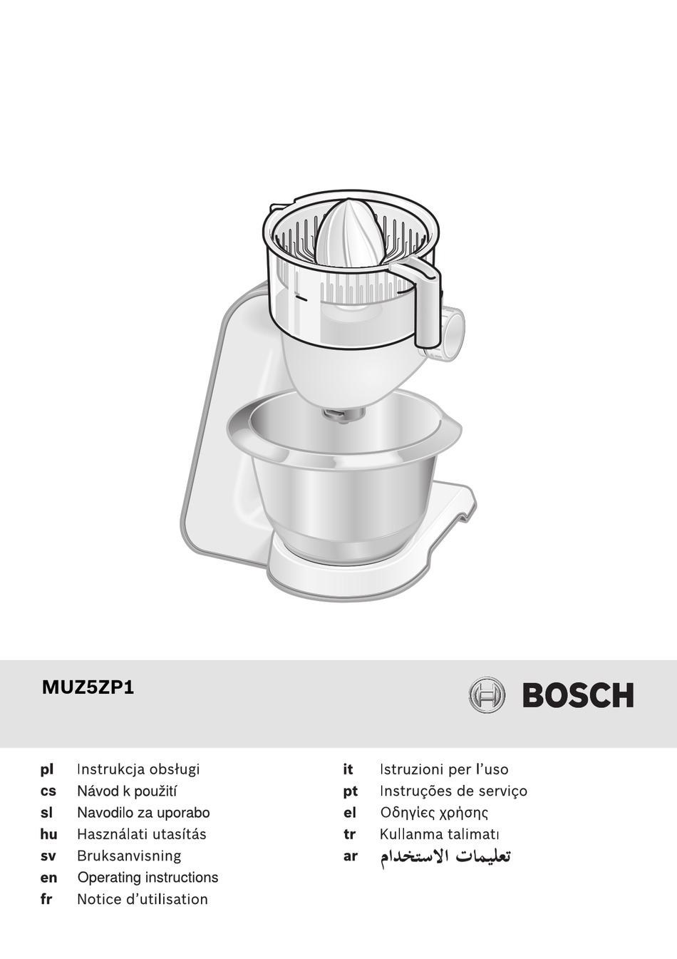 BOSCH MUZ5ZP1 OPERATING INSTRUCTIONS MANUAL Pdf Download | ManualsLib