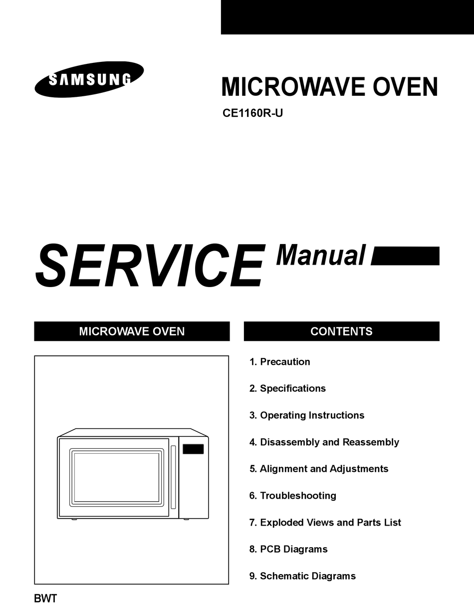 SAMSUNG CE1160R-U SERVICE MANUAL Pdf Download | ManualsLib