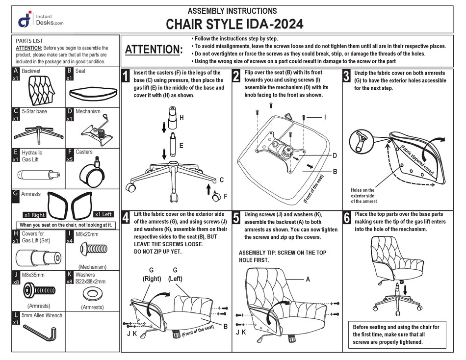 INSTANT DESKS IDA 2024 INSTRUCTION MANUAL Pdf Download ManualsLib   Instant Desks Ida 2024 