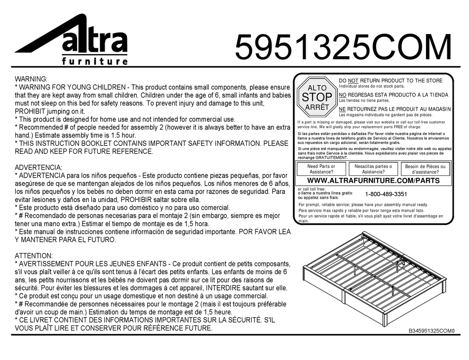 ALTRA FURNITURE ASSEMBLY INSTRUCTIONS MANUAL Pdf Download