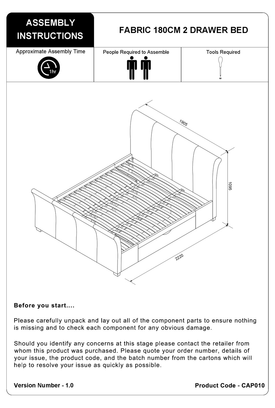 JULIAN BOWEN CAPRI CAP010 ASSEMBLY INSTRUCTIONS MANUAL Pdf Download ManualsLib