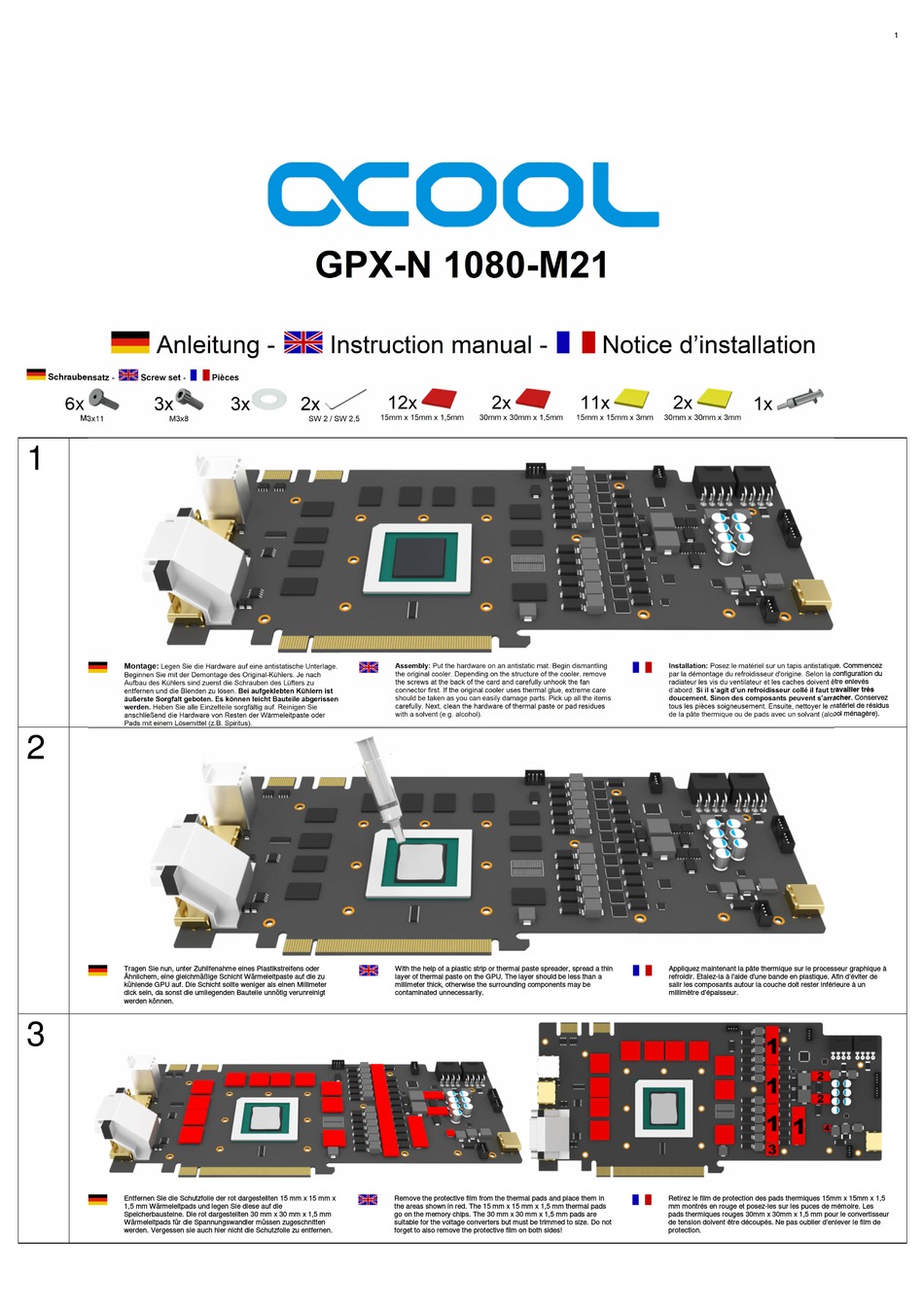 ALPHACOOL NEXXXOS GPXN 1080M21 INSTRUCTION MANUAL Pdf Download