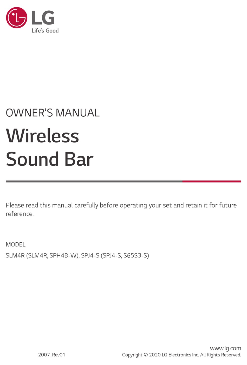 LG SLM4R OWNER'S MANUAL Pdf Download | ManualsLib