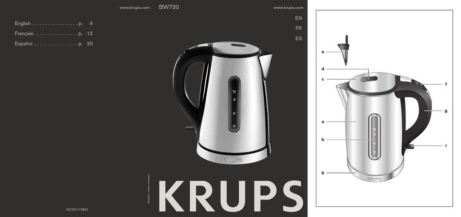 User manual Krups Aquacontrol BW244 (English - 25 pages)