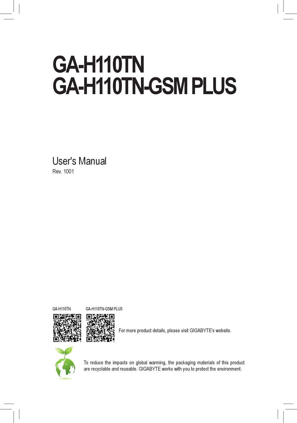 GIGABYTE GAH110TN USER MANUAL Pdf Download ManualsLib
