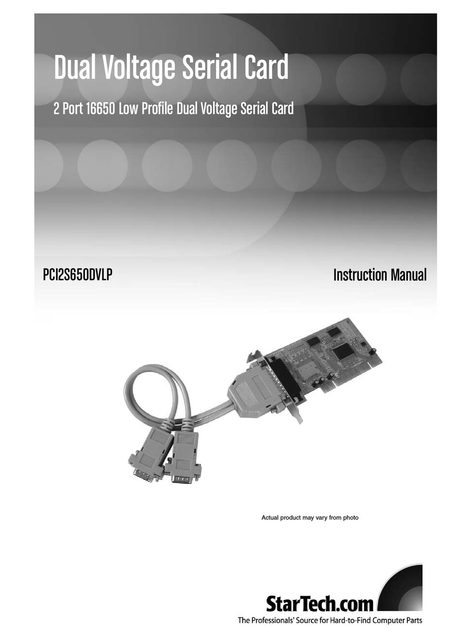 STARTECH.COM PCI2S650DVLP INSTRUCTION MANUAL Pdf Download | ManualsLib