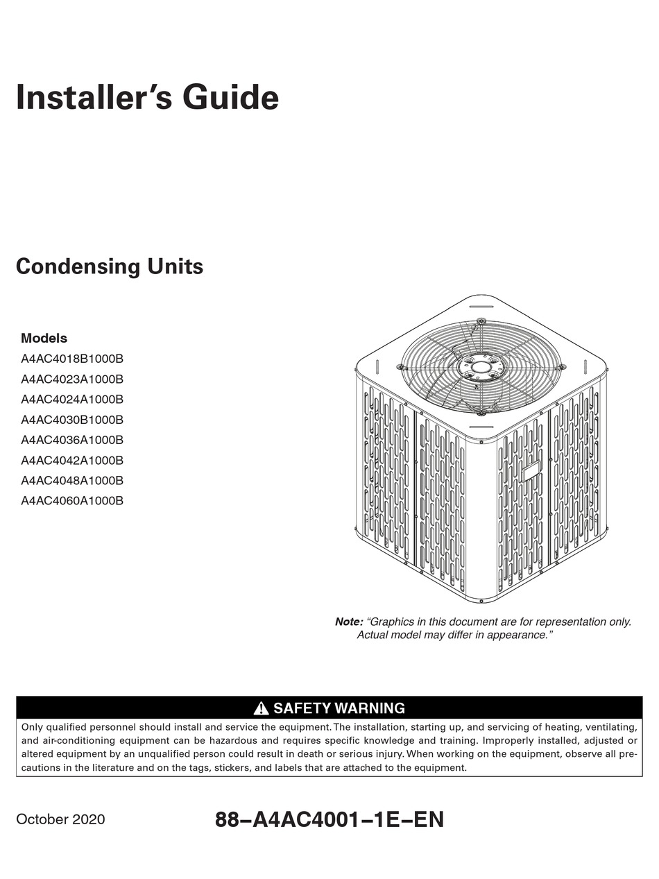 AMERISTAR A4AC4018B1000B INSTALLER