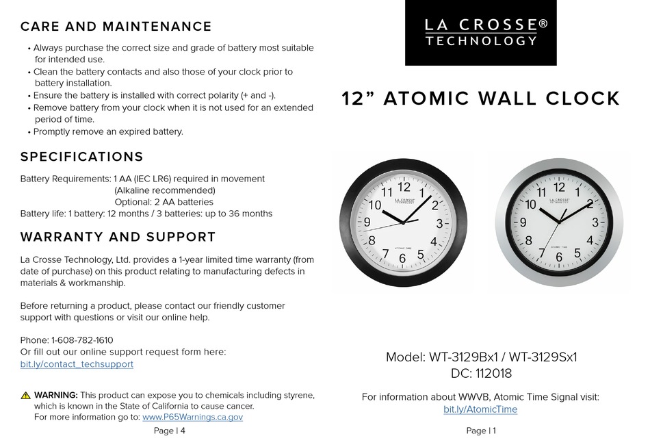 LA CROSSE TECHNOLOGY WT3129SX1 QUICK START MANUAL Pdf Download