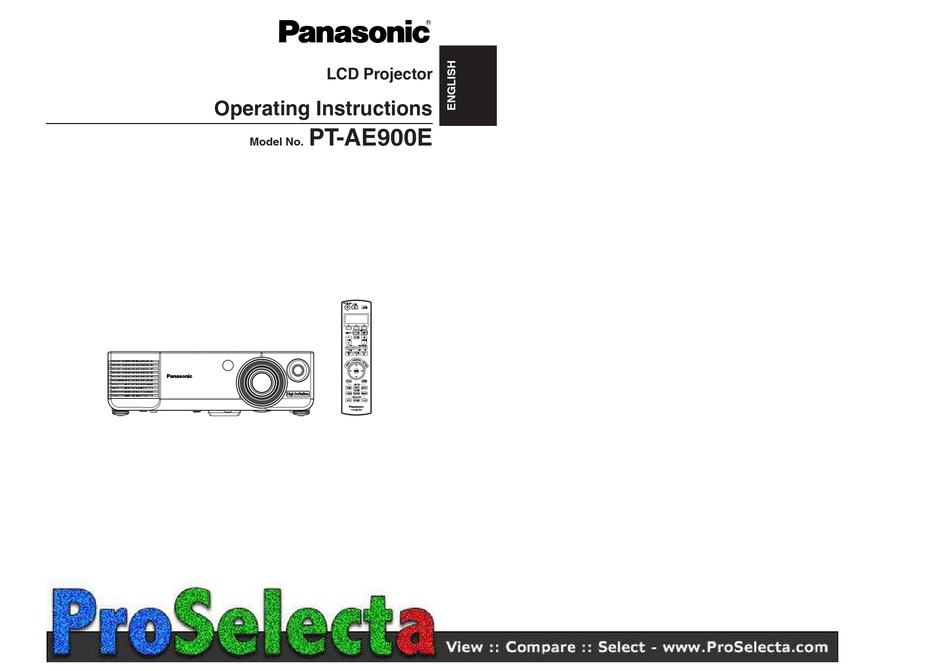 PANASONIC PTAE900 OPERATING INSTRUCTIONS MANUAL Pdf Download ManualsLib