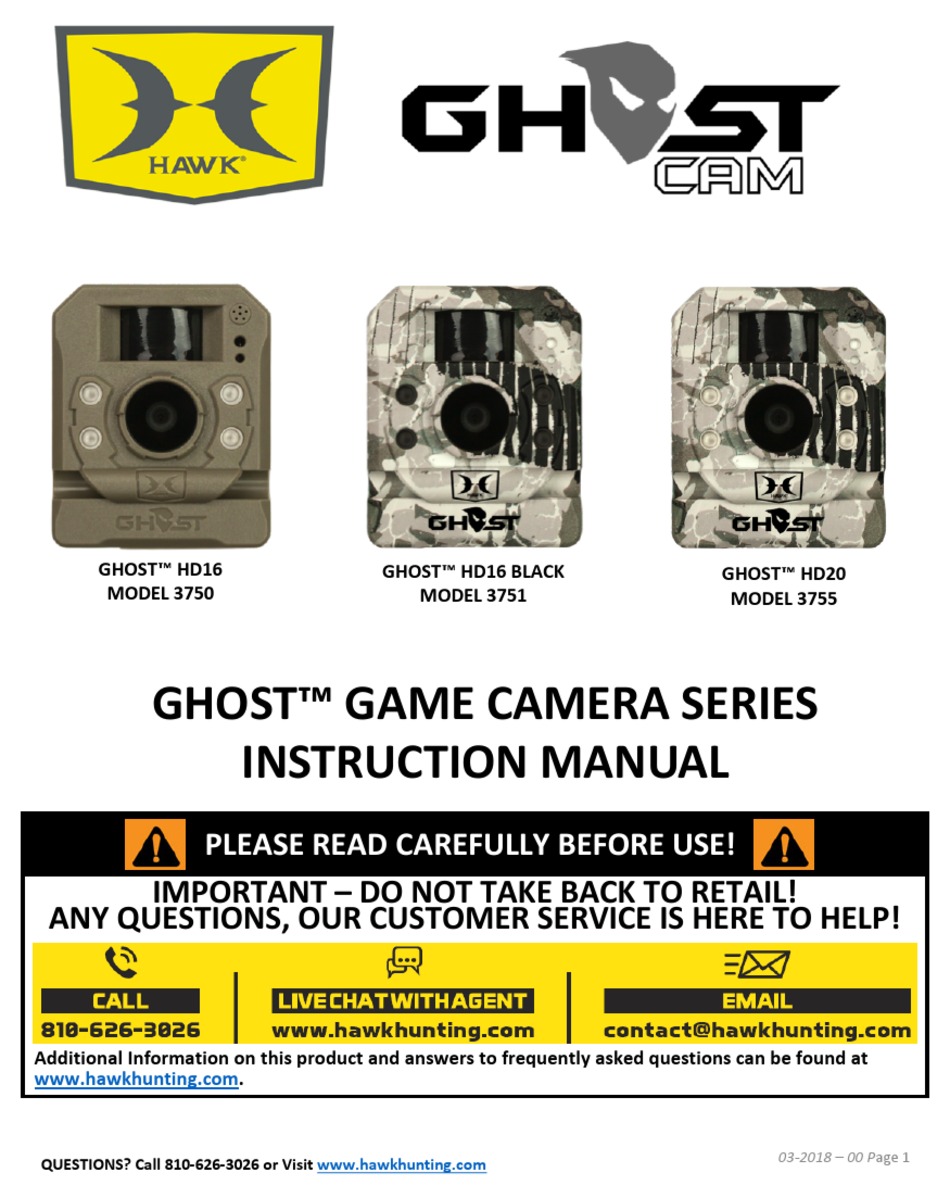 HAWK GHOST GAME CAMERA SERIES INSTRUCTION MANUAL Pdf Download ManualsLib