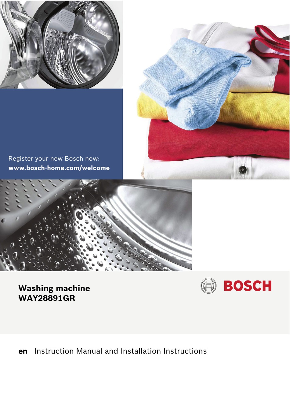 BOSCH WAY28891GR INSTRUCTION MANUAL AND INSTALLATION INSTRUCTIONS Pdf ...