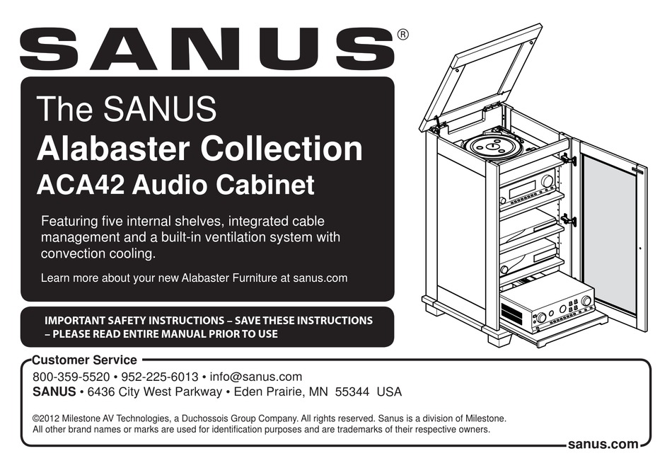 SANUS ACA42 QUICK START MANUAL Pdf Download ManualsLib