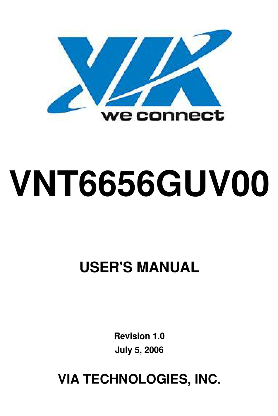 VIA TECHNOLOGIES VNT6656GUV00 USER MANUAL Pdf Download ManualsLib
