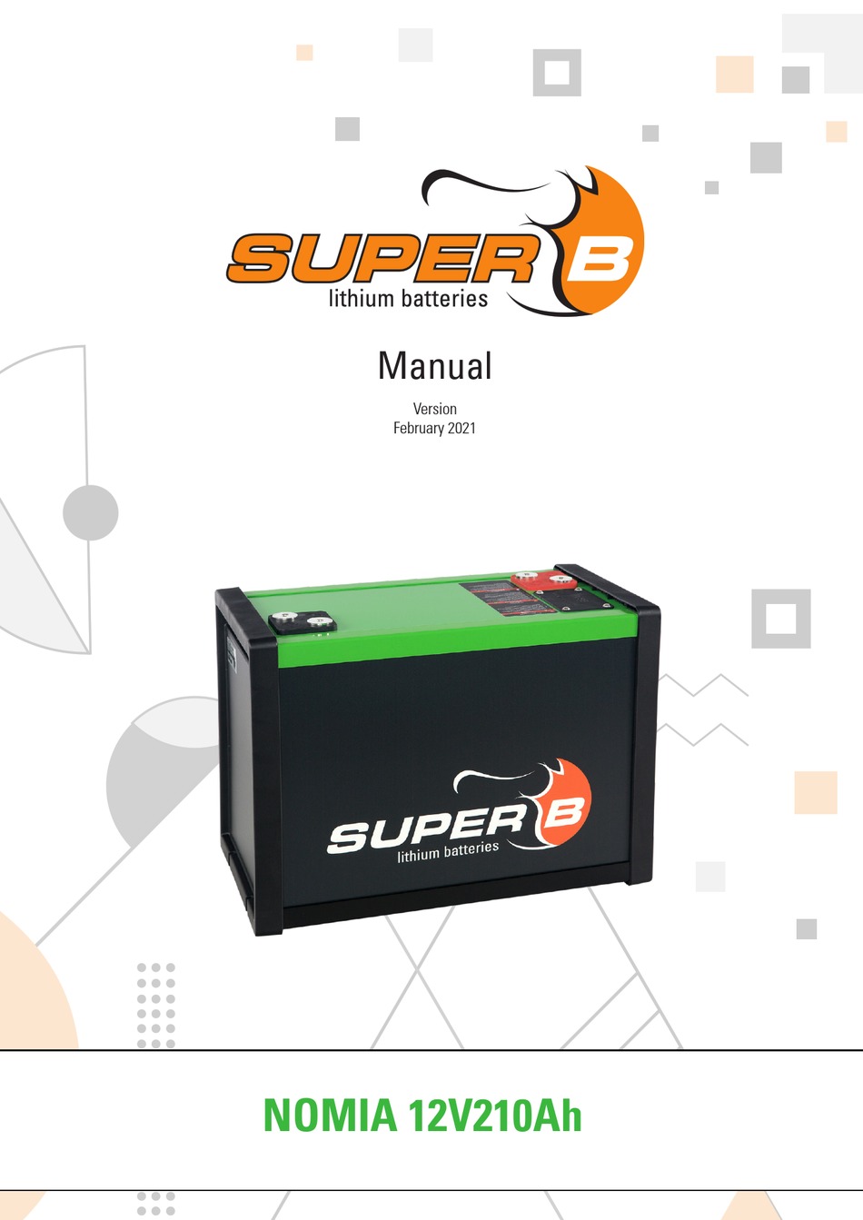 SUPER B NOMIA 12V210AH MANUAL Pdf Download | ManualsLib