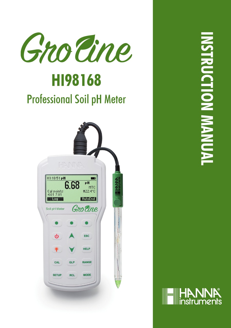 HANNA INSTRUMENTS GROLINE HI98168 INSTRUCTION MANUAL Pdf Download