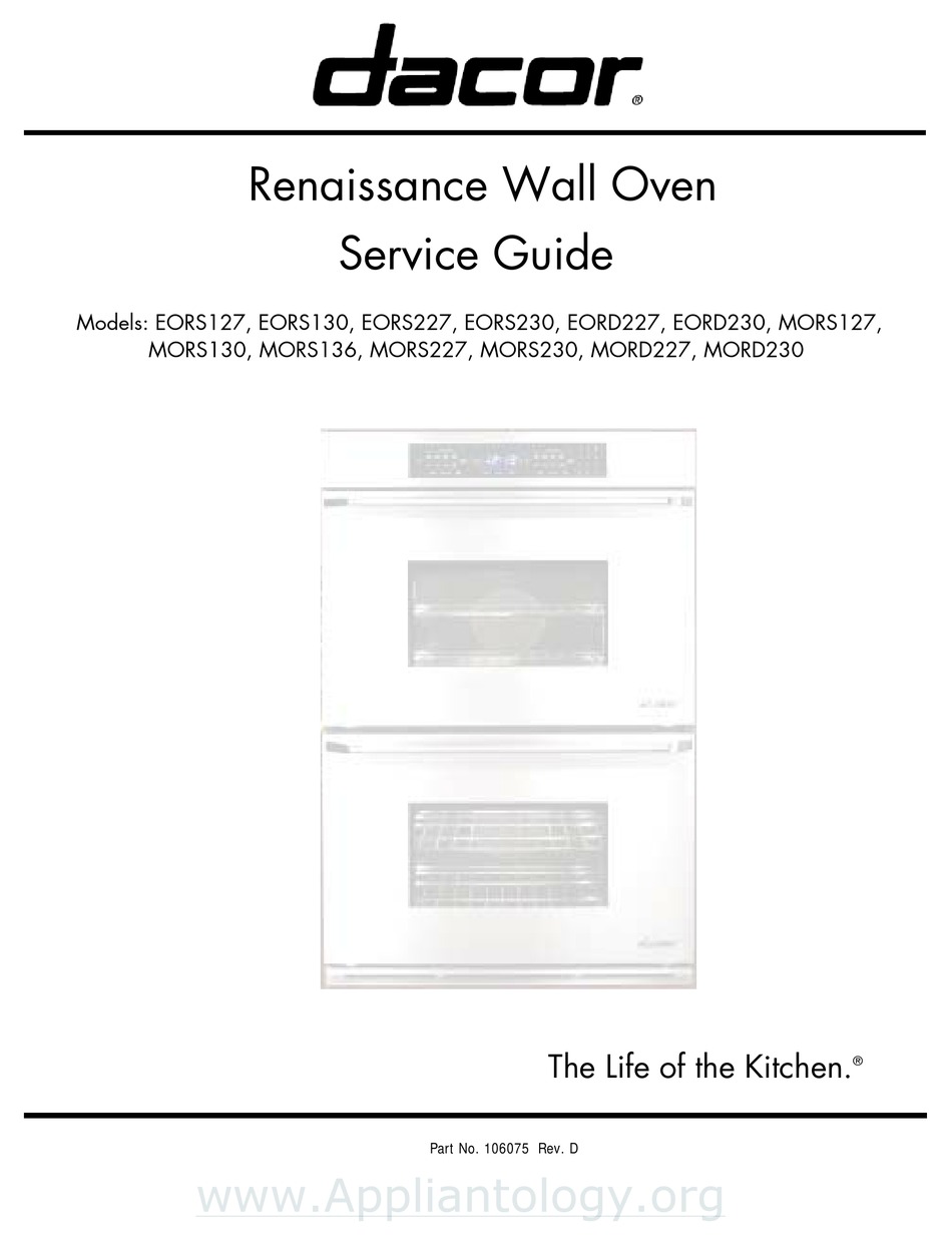 DACOR MORS136 SERVICE MANUAL Pdf Download ManualsLib