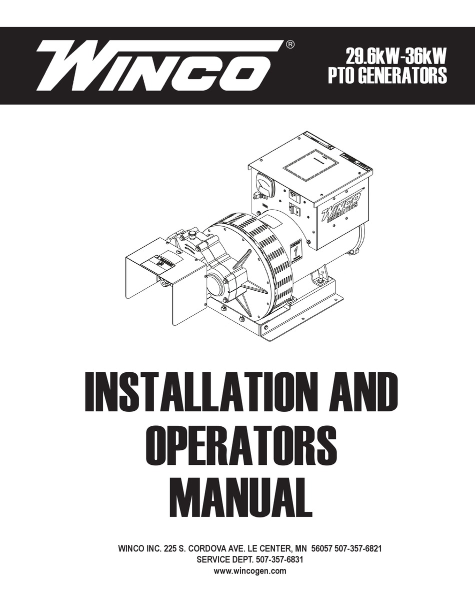 WINCO 30PTOC4-03 INSTALLATION AND OPERATOR'S MANUAL Pdf Download ...