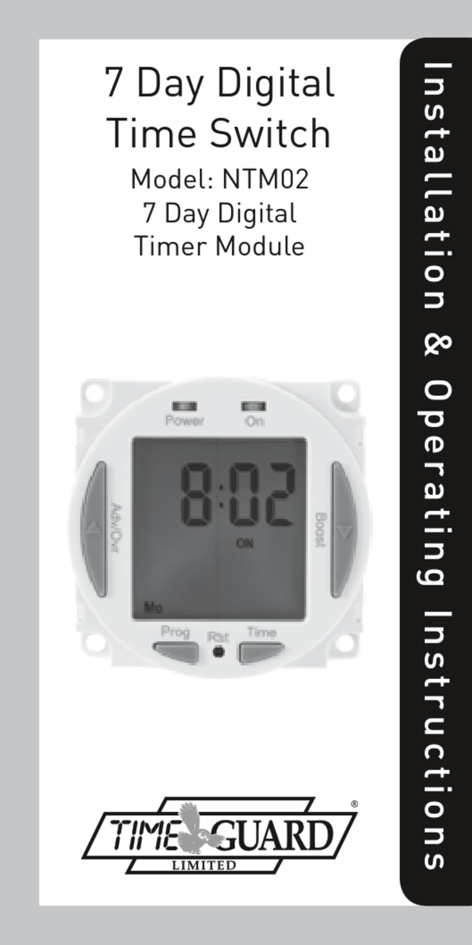 TIME GUARD NTM02 INSTALLATION & OPERATING INSTRUCTIONS MANUAL Pdf