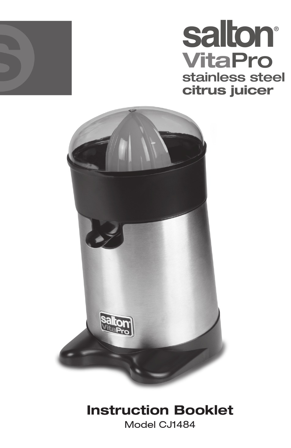 SALTON VITAPRO CJ1484 INSTRUCTION BOOKLET Pdf Download ManualsLib