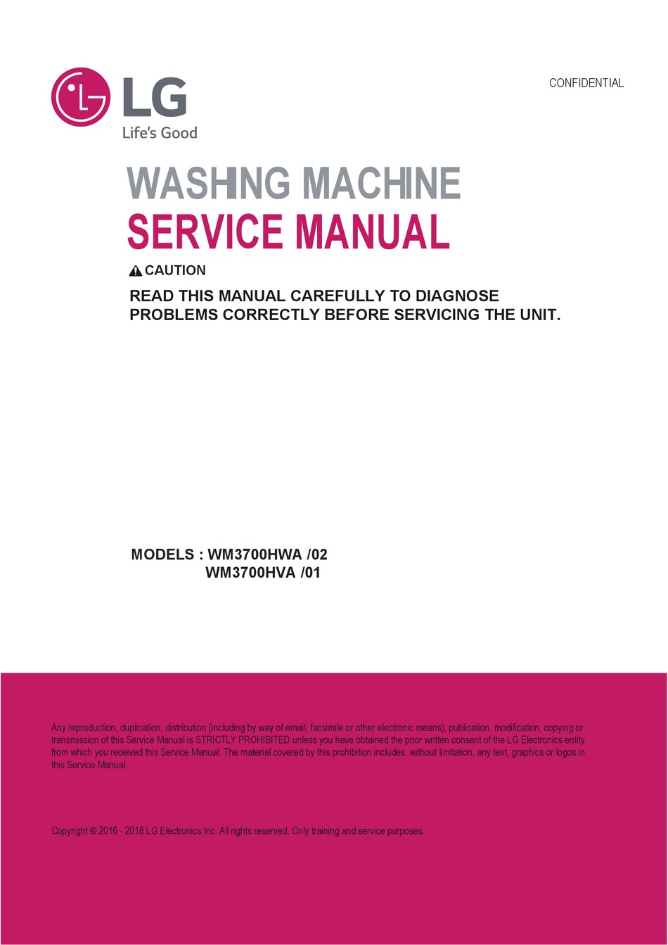 LG WM3700H A /01 SERIES SERVICE MANUAL Pdf Download | ManualsLib