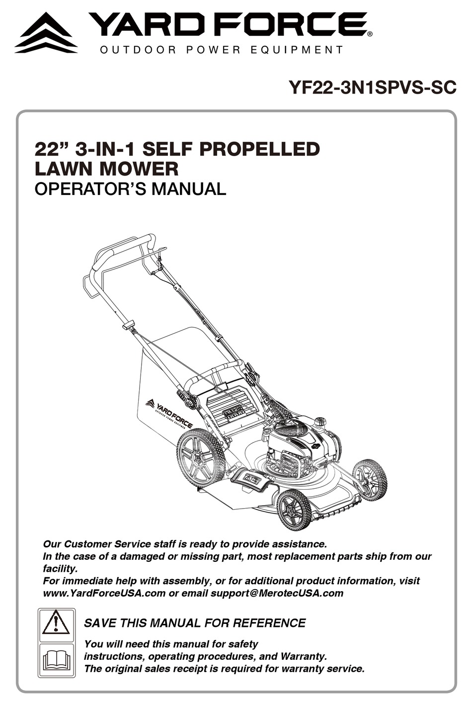 YARD FORCE YF223N1SPVSSC OPERATOR'S MANUAL Pdf Download ManualsLib