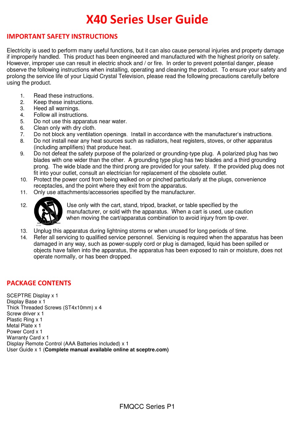 SCEPTRE FMQCC SERIES USER MANUAL Pdf Download ManualsLib