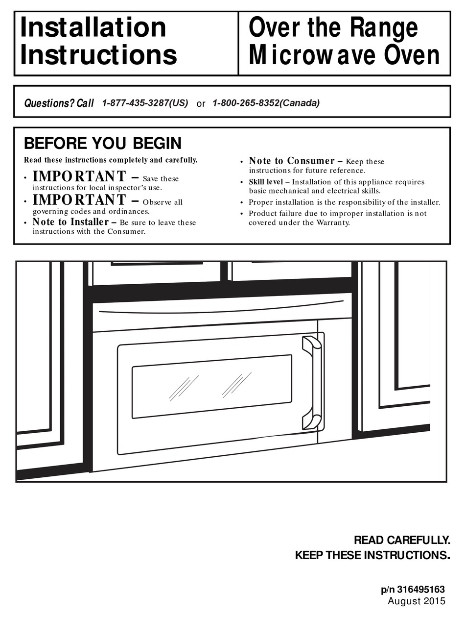 FRIGIDAIRE FPBM307NTF INSTALLATION INSTRUCTIONS MANUAL Pdf Download