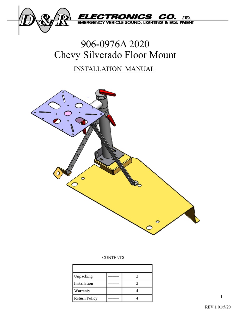 D&R ELECTRONICS 9060976A 2020 INSTALLATION MANUAL Pdf Download
