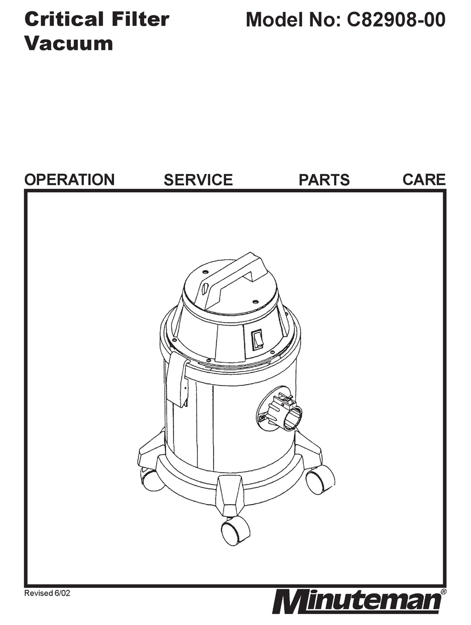 MINUTEMAN C8290800 OPERATION SERVICE PARTS CARE Pdf Download ManualsLib