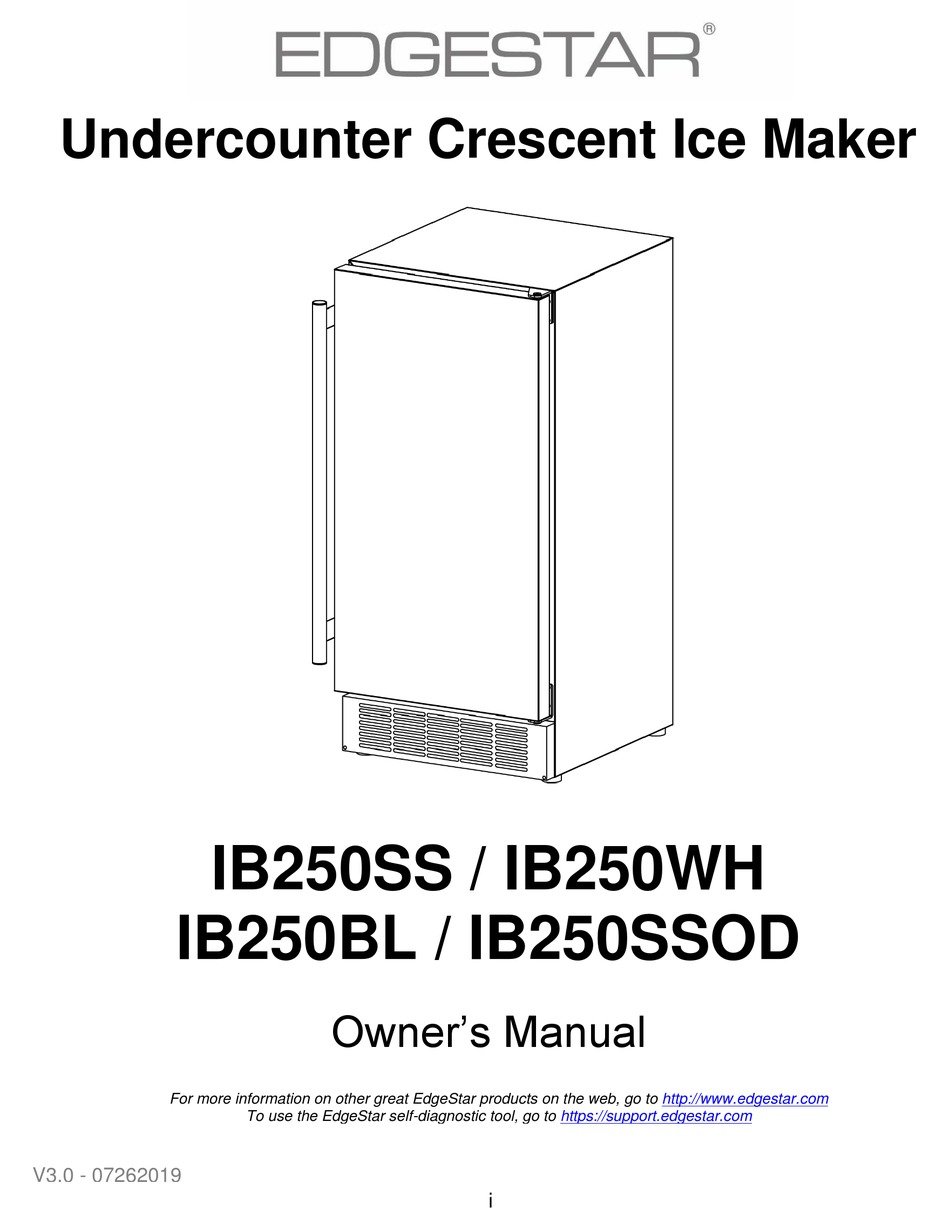 EDGESTAR IB250WH OWNER'S MANUAL Pdf Download ManualsLib