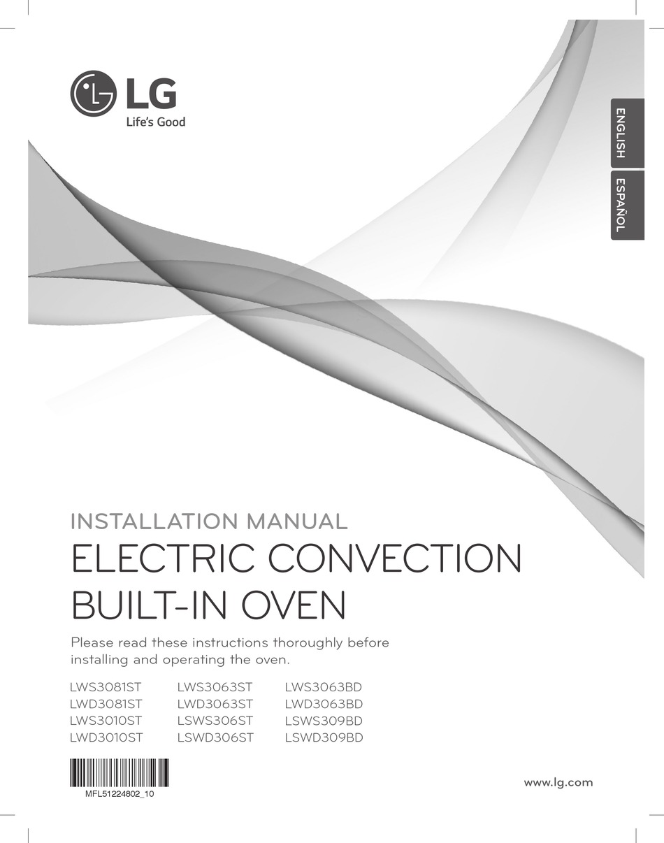LG LSWD309BD INSTALLATION MANUAL Pdf Download ManualsLib