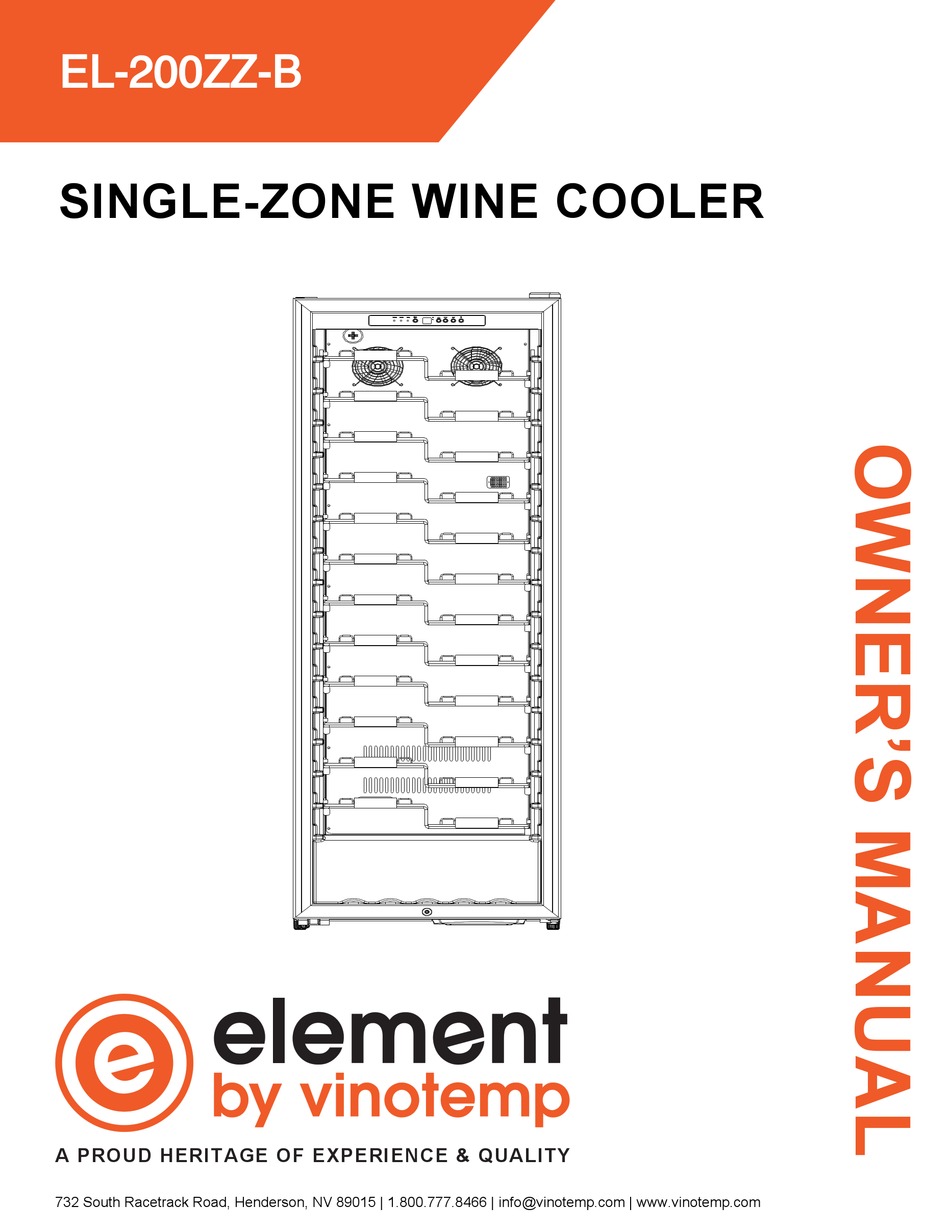 VINOTEMP ELEMENT EL200ZZB OWNER'S MANUAL Pdf Download ManualsLib