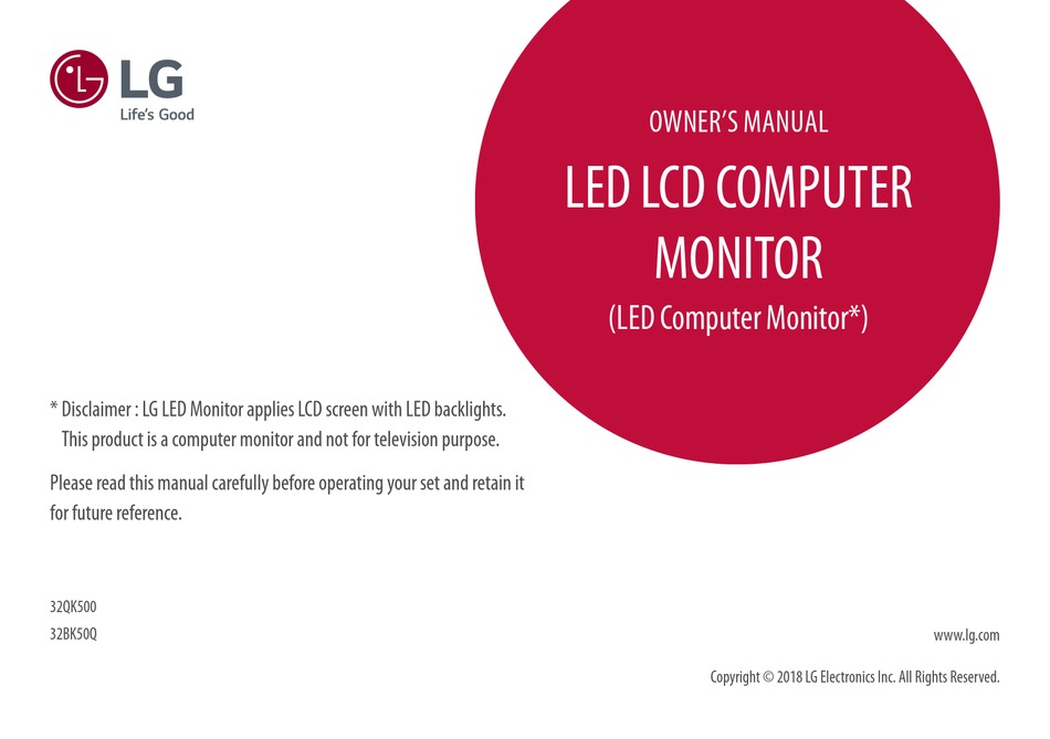 LG 32QK500-C OWNER'S MANUAL Pdf Download | ManualsLib