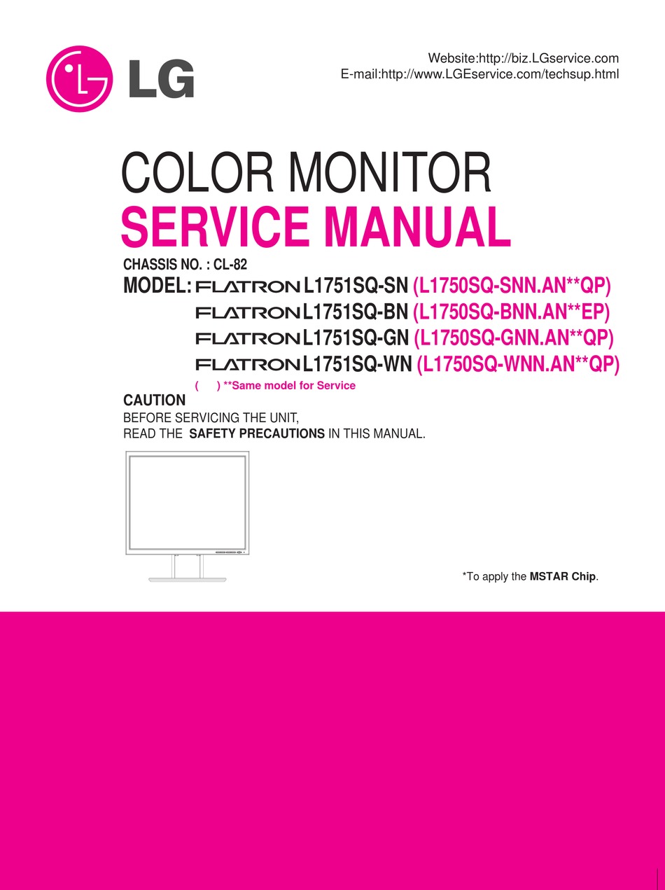 LG FLATRON L1750SQ-SNN.AN QP SERIES SERVICE MANUAL Pdf Download ...