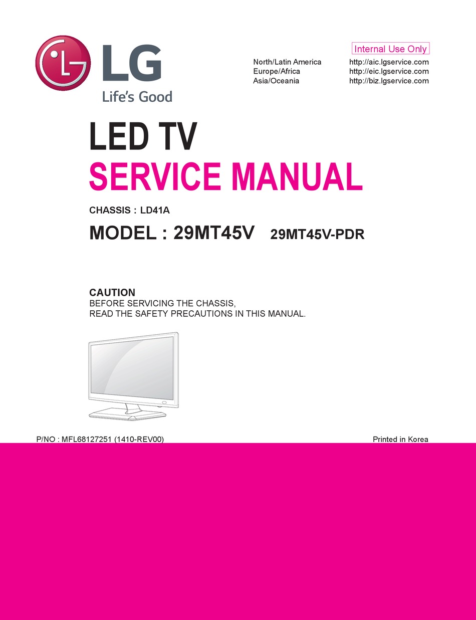 LG 29MT45V SERVICE MANUAL Pdf Download | ManualsLib