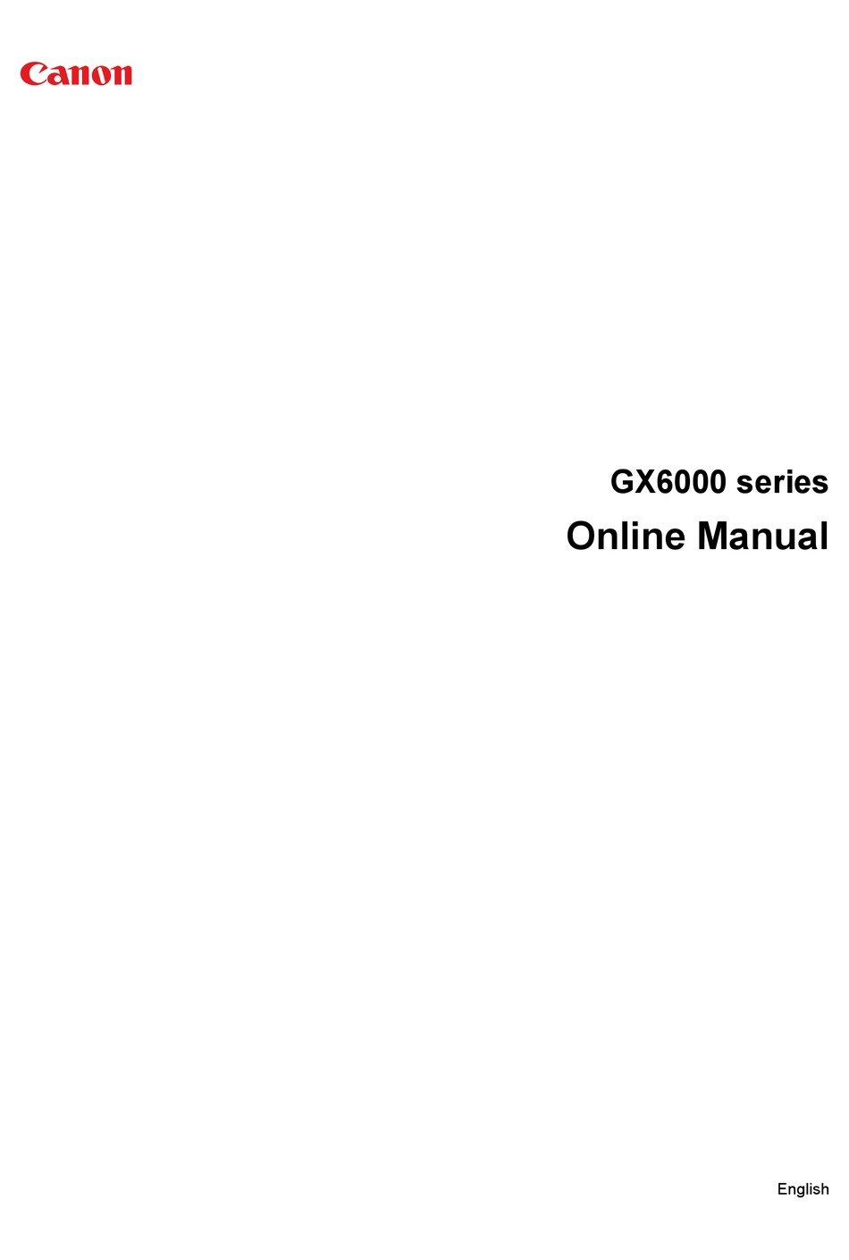 CANON GX6000 SERIES ONLINE MANUAL Pdf Download ManualsLib
