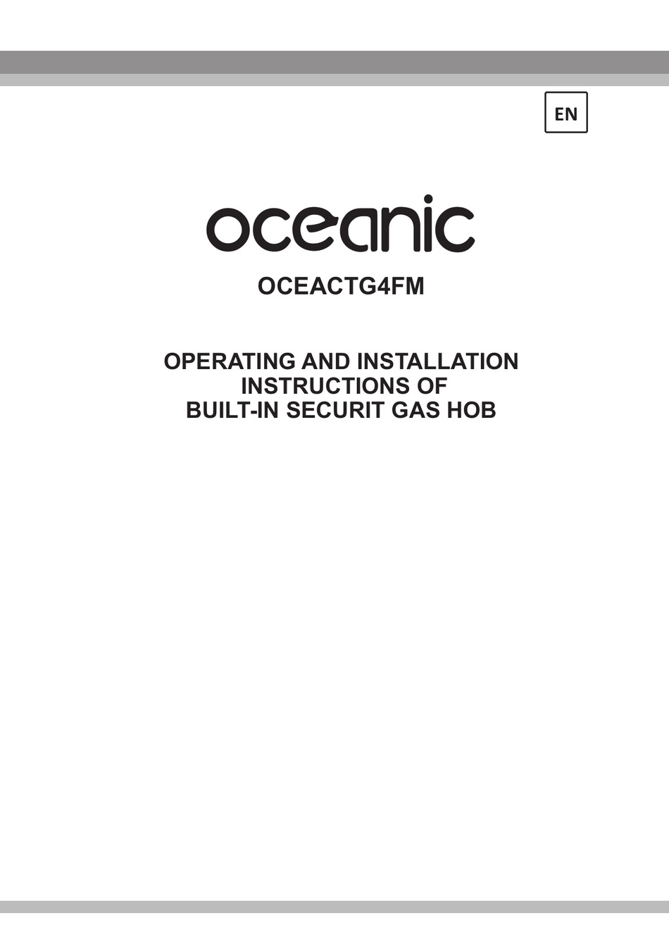 OCEANIC OCEACTG4FM OPERATING AND INSTALLATION INSTRUCTIONS Pdf Download