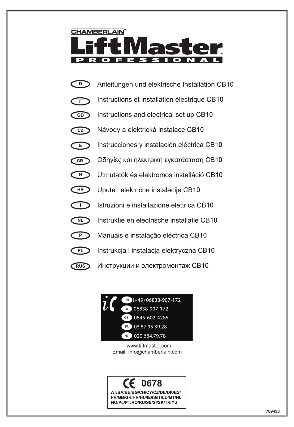 CHAMBERLAIN CB10 INSTRUCTIONS MANUAL Pdf Download ManualsLib